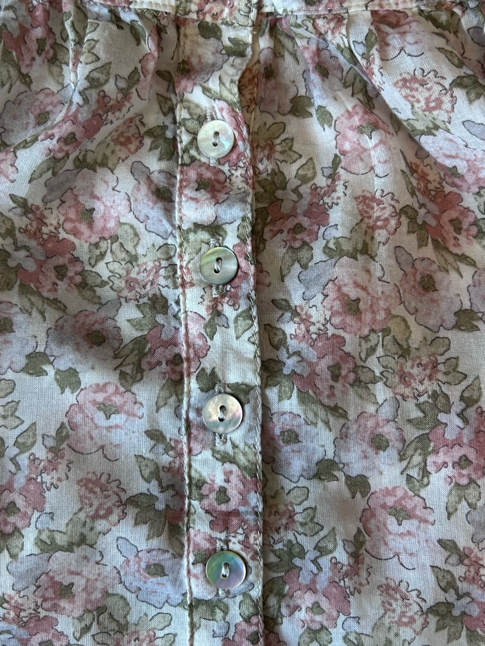 United Colors of Benetton Floral Sleeveless Blouse Button Cottagecore Medium - Picture 7 of 8